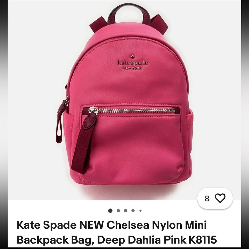 Kate Spade NEW Chelsea Nylon Mini Backpack Bag, Deep Dahlia Pink K8115